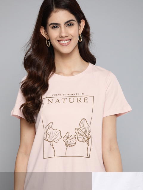 

Mast & Harbour Women White 2 Printed T-shirt