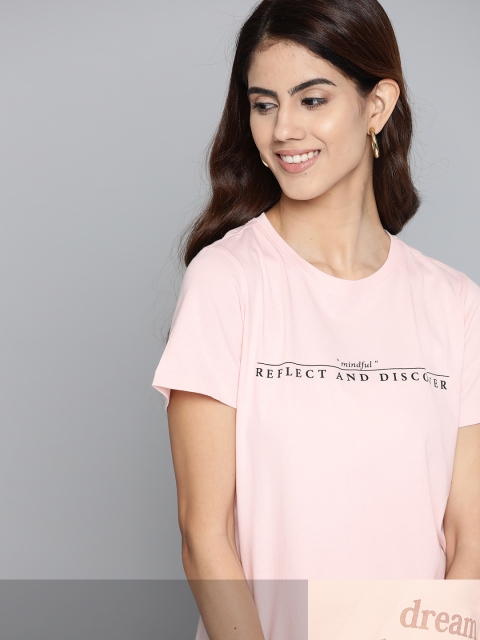 

Mast & Harbour Women Pack of 2 Cotton T-shirts, Pink