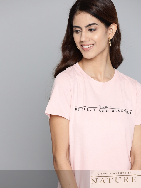 

Mast & Harbour Women Pack of 2 Cotton T-shirts, Pink