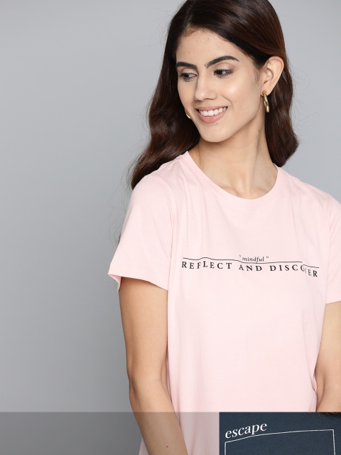 

Mast & Harbour Women Pack of 2 Cotton T-shirts, Navy blue