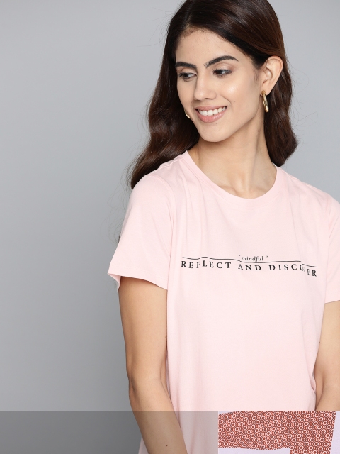 

Mast & Harbour Women Pack of 2 Cotton T-shirts, Lavender