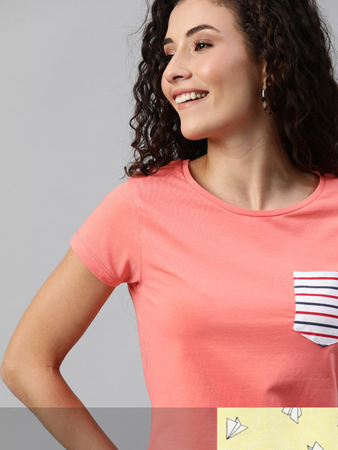 

Mast & Harbour Women Pack of 2 T-shirts, Coral