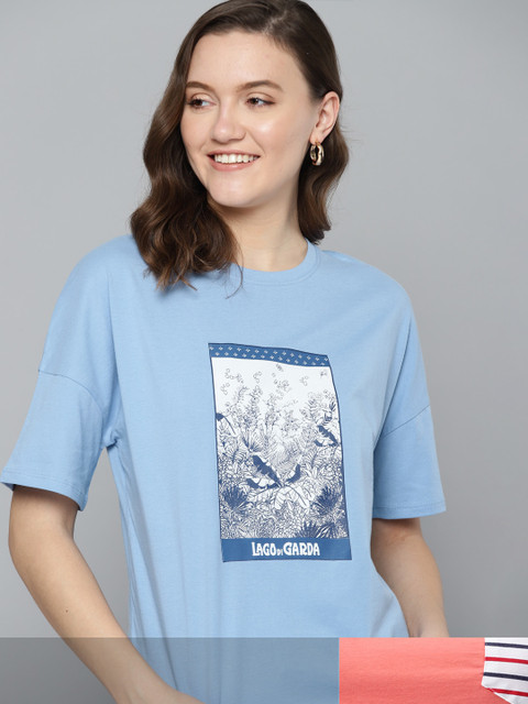 

Mast & Harbour Women Pack of 2 T-shirts, Coral