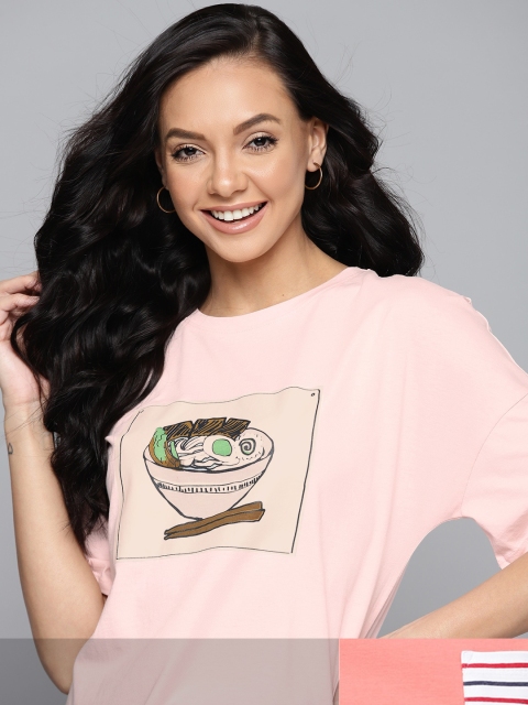 

Mast & Harbour Women Pack of 2 T-shirts, Coral