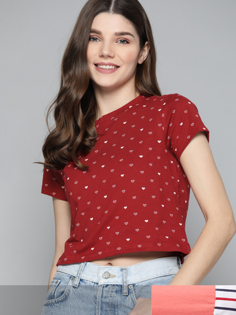 

Mast & Harbour Women Pack of 2 T-shirts, Coral