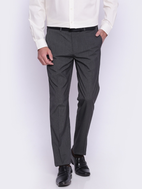 

CODE by Lifestyle Men Charcoal Grey Slim Fit Trousers