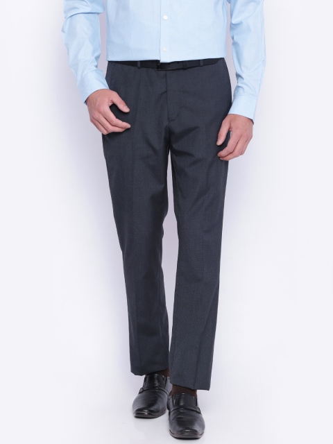 

CODE by Lifestyle Men Charcoal Grey Solid Formal Trousers