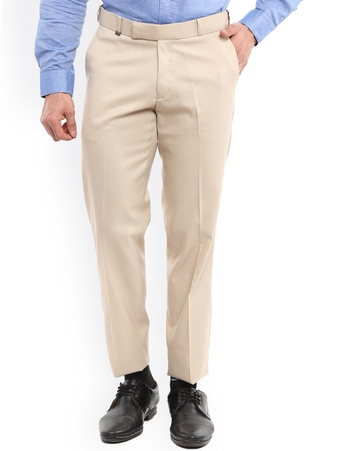 

V-Mart Men Cream-Coloured Slim Fit Easy Wash Trousers