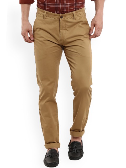 

V-Mart Men Khaki Slim Fit Easy Wash Chinos Trousers