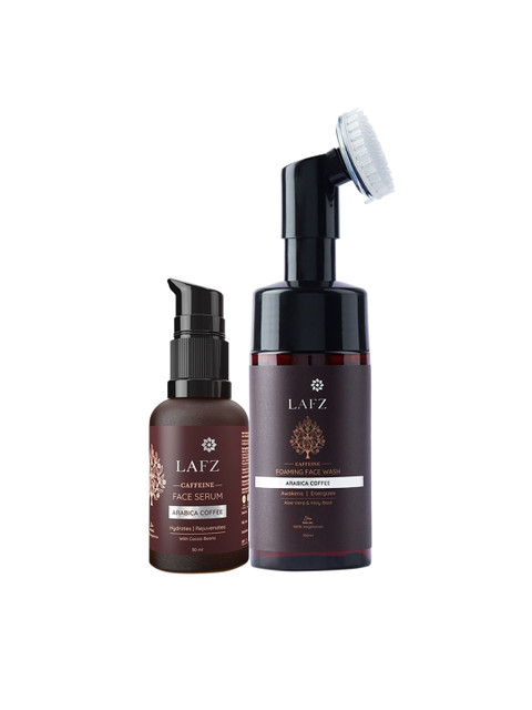 

LAFZ Set of Caffeine Face Serum & Foaming Face Wash, Coffee brown