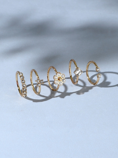 

Accessorize Set Of 5 Gold Finger Rings
