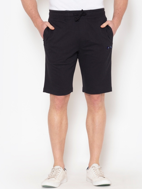 

FLAWLESS Men Black Cotton Sports Shorts