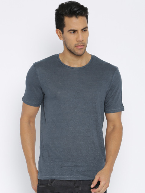 

Premium by Jack & Jones Blue Linen T-shirt