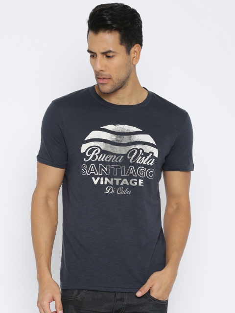 

Jack & Jones Men Navy Blue Printed T-shirt