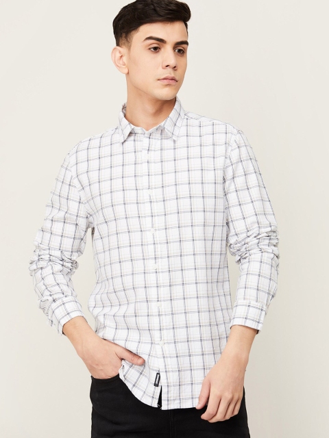 

Fame Forever by Lifestyle Men White Checked Casual Shirt