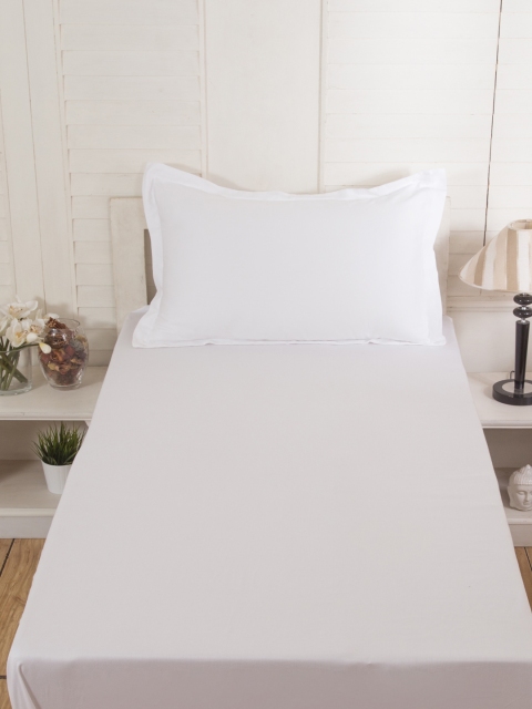 

MASPAR White 300 TC Cotton Single Bedsheet with 1 Pillow Cover