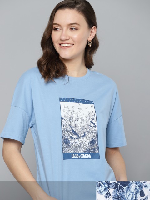 

Mast & Harbour Women Pack of 2 Cotton T-shirts, White