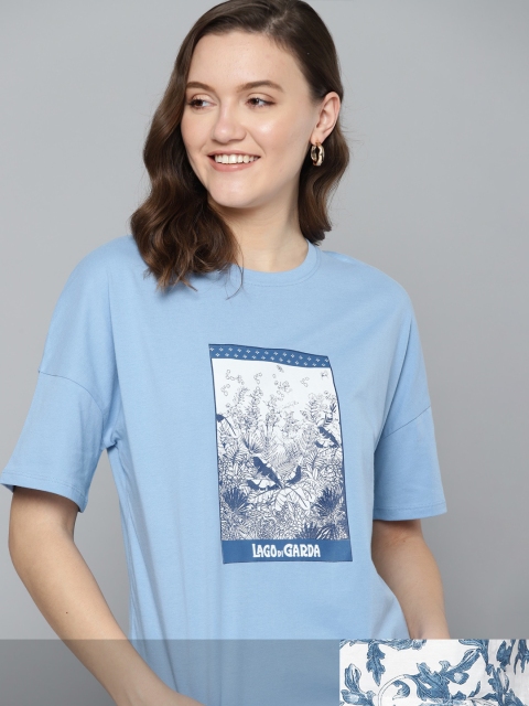 

Mast & Harbour Women Pack of 2 Cotton T-shirts, White