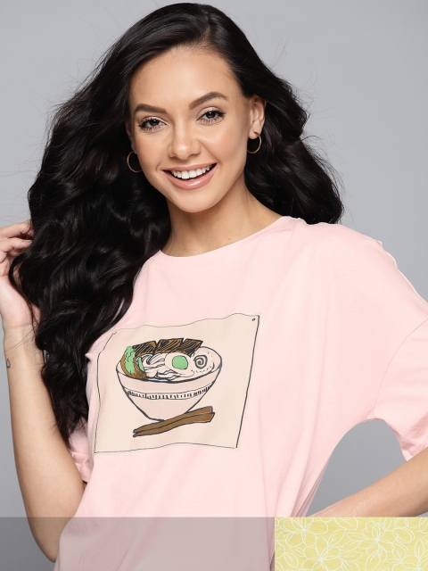 

Mast & Harbour Women Pack of 2 Cotton T-shirts, Yellow