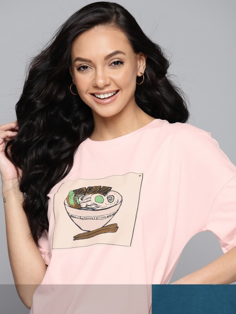 

Mast & Harbour Women Pack of 2 Cotton T-shirts, Teal