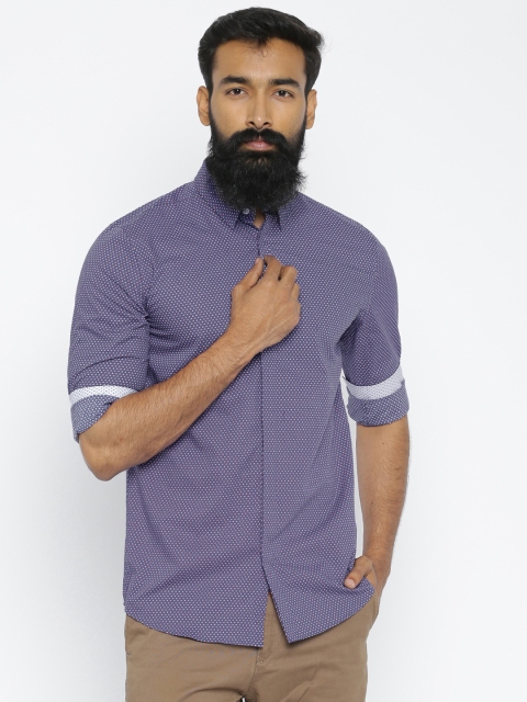 

Jack & Jones Men Blue Slim Fit Printed Casual Shirt