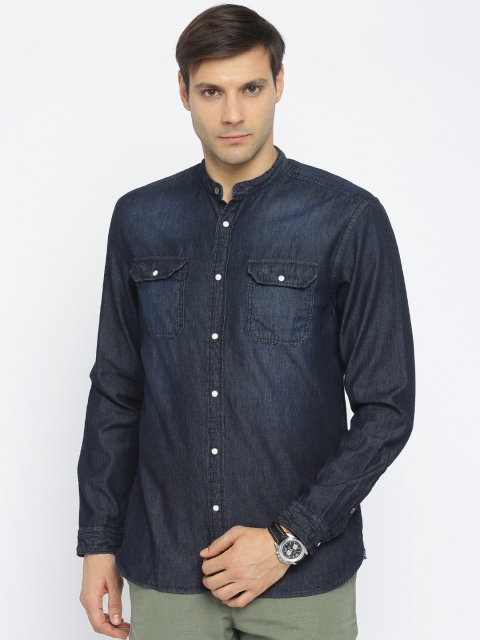 

Jack & Jones Men Blue Regular Fit Solid Denim Shirt