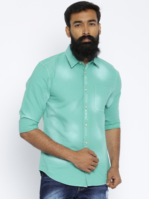 

Jack & Jones Men Sea Green Slim Fit Solid Casual Shirt