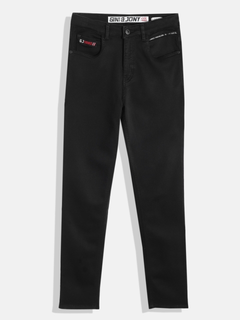 

Gini and Jony Boys Black Solid Slim Fit Stretchable Jeans