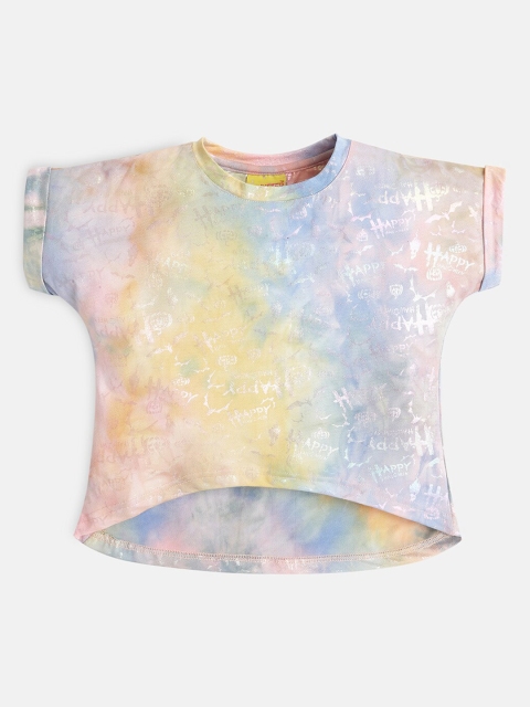 

Punkster Girls Multicoloured Tie and Dye Crop Top, Multi