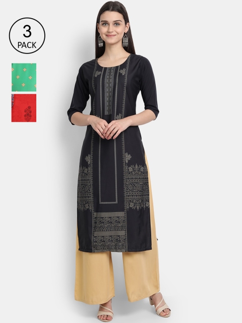 

Ethnic basket Women Multicoloured Ethnic Motifs Printed Crepe Kurta, Multi