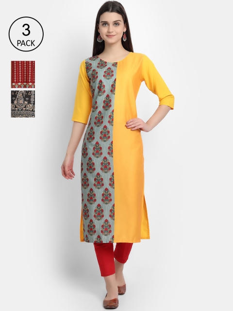 

Ethnic basket Women Multicoloured Ethnic Motifs Printed Crepe Kurta, Multi