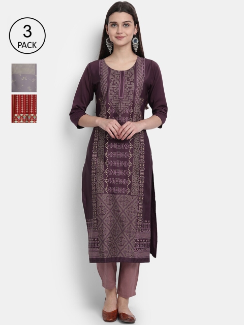 

Ethnic basket Women Multicoloured Colourblocked Thread Work Crepe Kurta, Multi