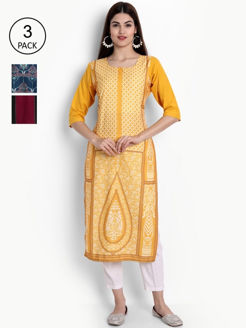 

Ethnic basket Women Multicoloured Ethnic Motifs Printed Crepe Kurta, Multi