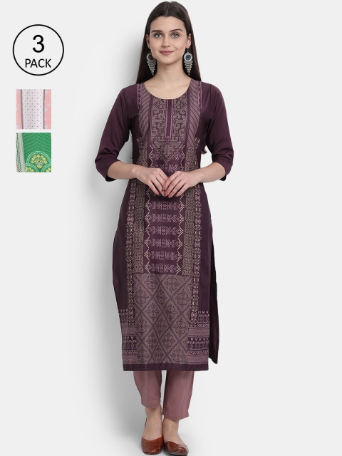

Ethnic basket Women Multicoloured Flared Sleeves Thread Work Crepe Kurta, Multi