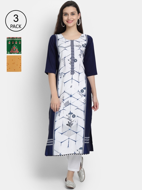 

Ethnic basket Women Multicoloured Geometric Printed Crepe Kurta, Multi