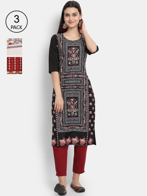 

Ethnic basket Women Multicoloured Ethnic Motifs Printed Crepe Kurta, Multi