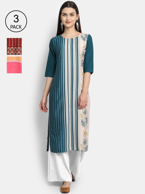 

Ethnic basket Women Multicoloured Printed Crepe Kurta, Multi