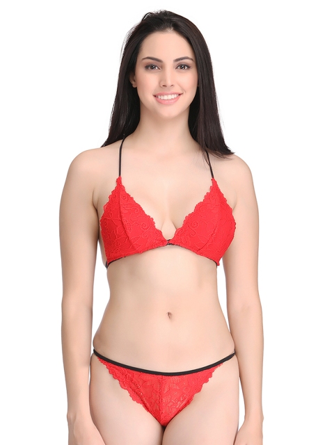 

Clovia Red Lingerie Set BP0811P04XL