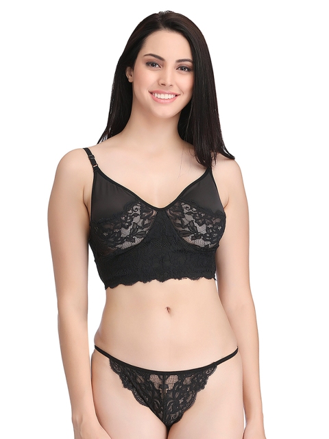 

Clovia Black Lingerie Set BP0804P13XL