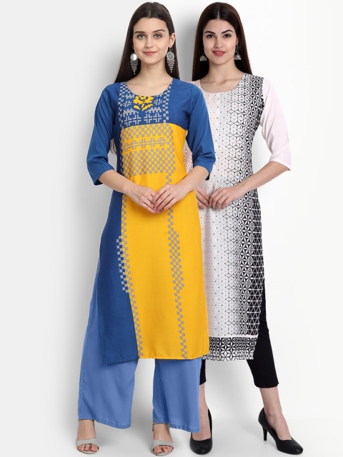 

Ethnic basket Women Multicoloured Quirky Printed Crepe Kurta, Multi