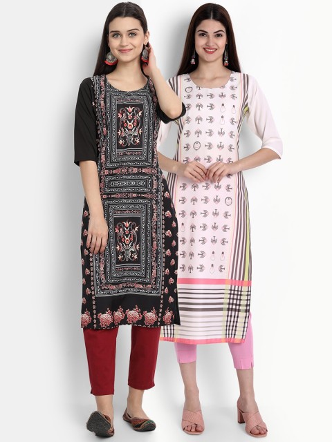 

Ethnic basket Women Multicoloured Ethnic Motifs Printed Crepe Kurta, Multi