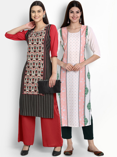 

Ethnic basket Women Multicoloured Ethnic Motifs Printed Crepe Kurta, Multi