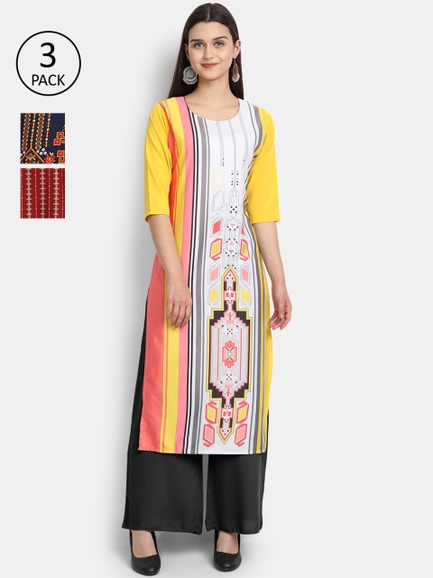 

Ethnic basket Women Multicoloured Ethnic Motifs Printed Crepe Kurta, Multi