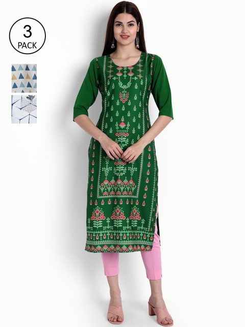 

Ethnic basket Women Multicoloured Printed Crepe Kurta, Multi