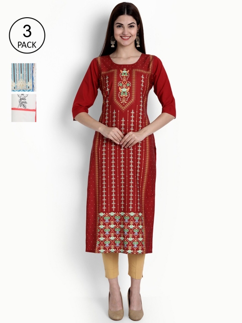 

Ethnic basket Women Multicoloured Printed Crepe Kurta, Multi
