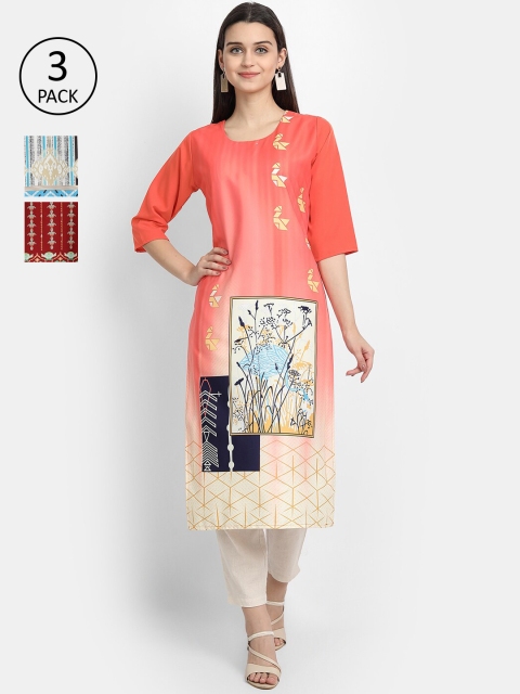 

Ethnic basket Women Multicoloured Printed Crepe Kurta, Multi
