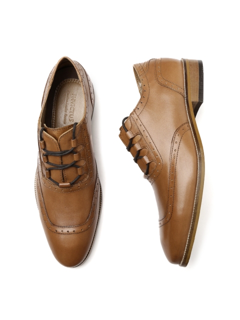INVICTUS Men Tan Brown Leather Brogues INVICTUS Men Tan Brown Leather Brogues