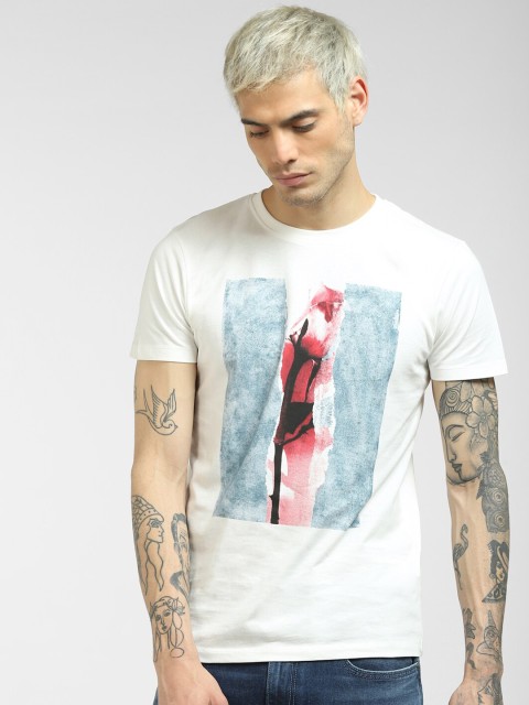 

Jack & Jones Men White Printed T-shirt