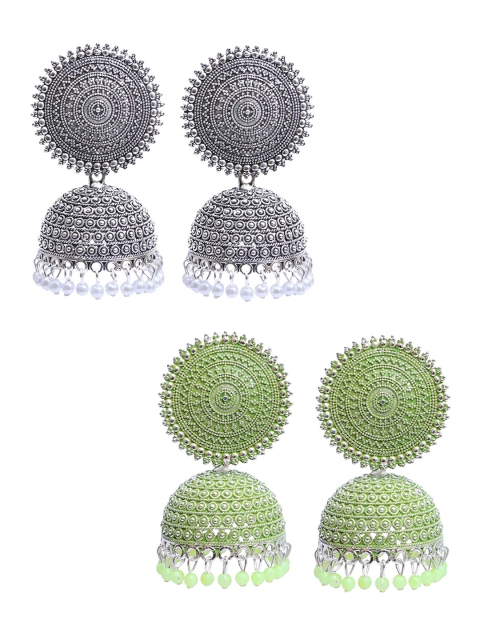 

Vembley Silver-Toned Contemporary Jhumkas Earrings