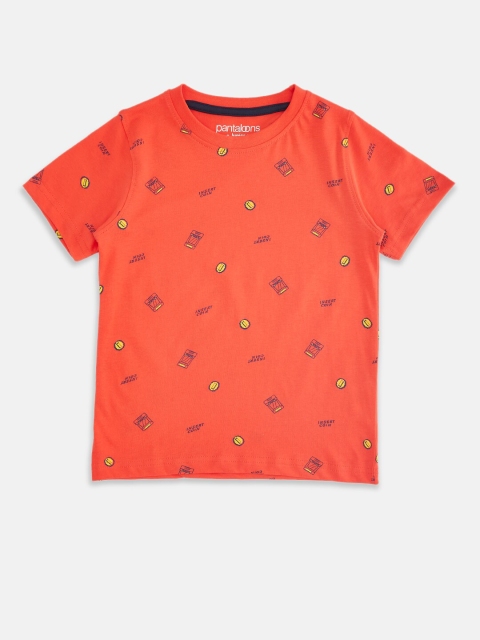 

Pantaloons Junior Boys Red Printed T-shirt
